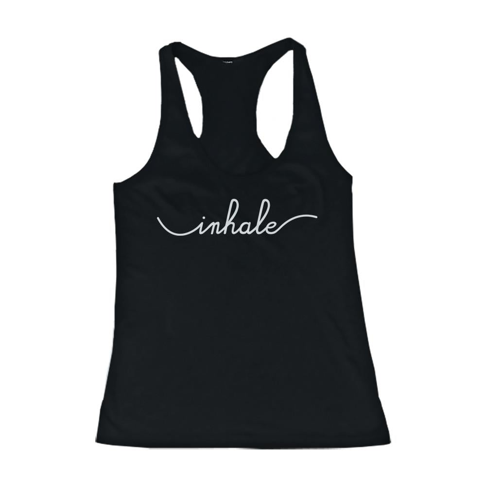 Inhale and Exhale Friendship Black Matching Tank Tops Cute BFF Tanks