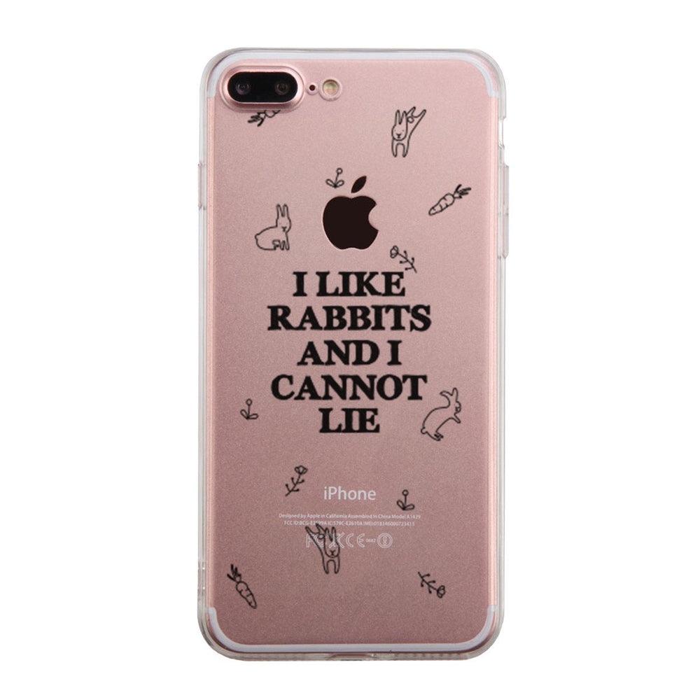 I Like Rabbits Pattern Phone Case Cute Clear Phonecase