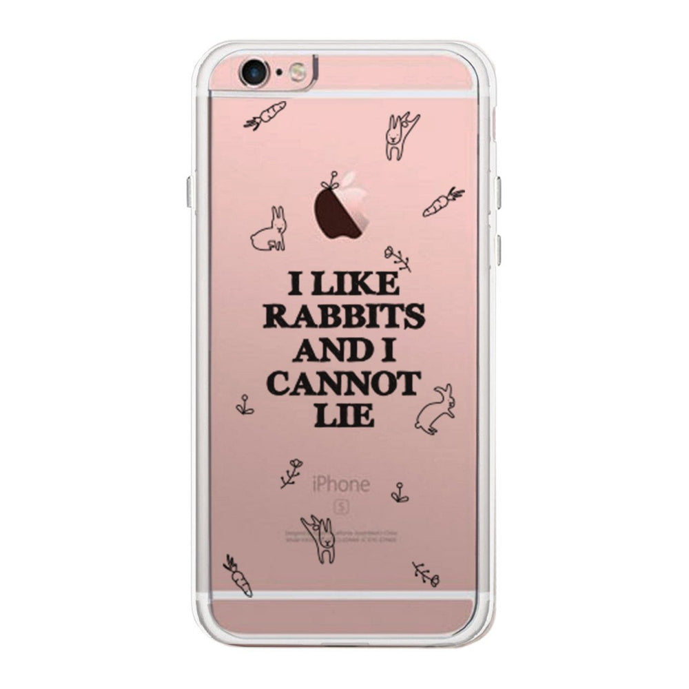 I Like Rabbits Pattern Phone Case Cute Clear Phonecase