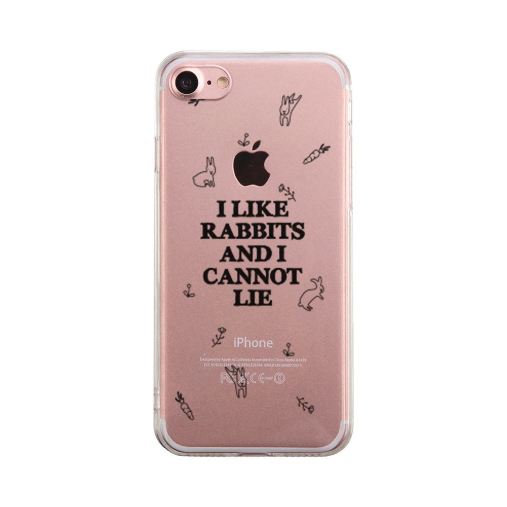 I Like Rabbits Pattern Phone Case Cute Clear Phonecase