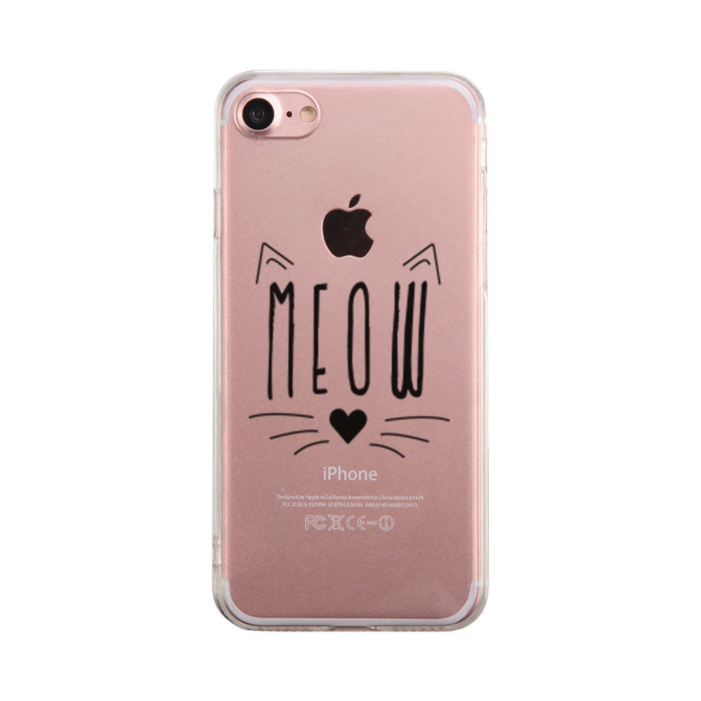 Meow Kitty Face Phone Case Cute Clear Phonecase