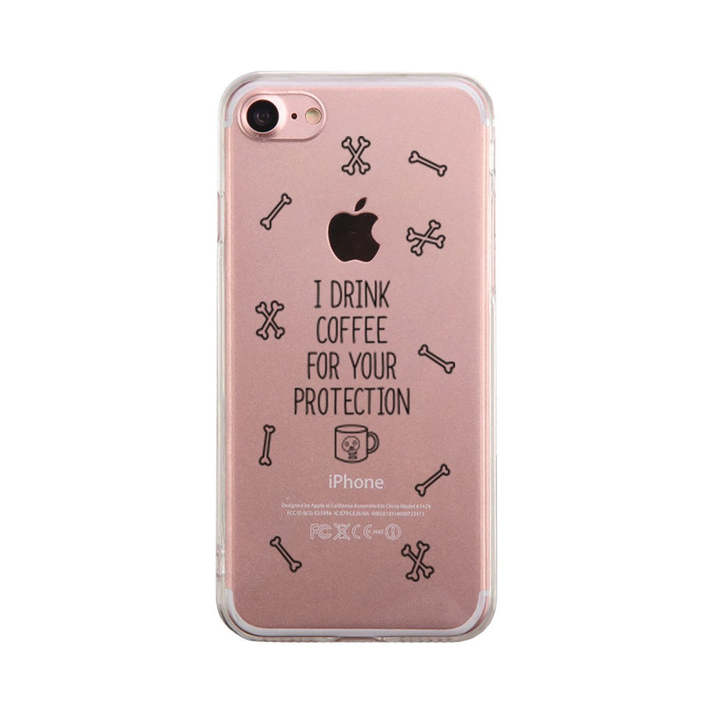 Coffee For Your Protection Cover Cute Clear Phonecase