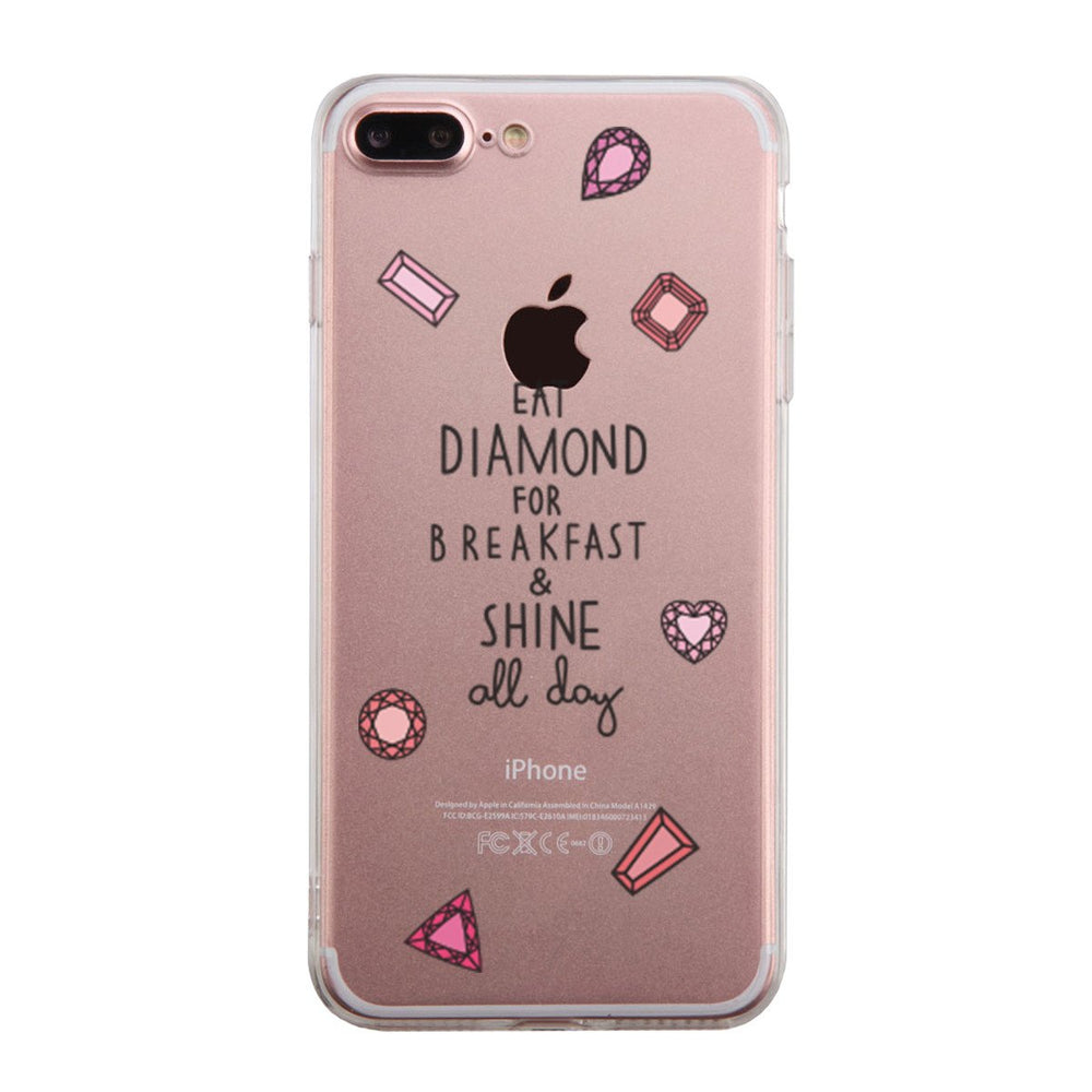 Diamond For Breakfast Phone Case Cute Clear Phonecase