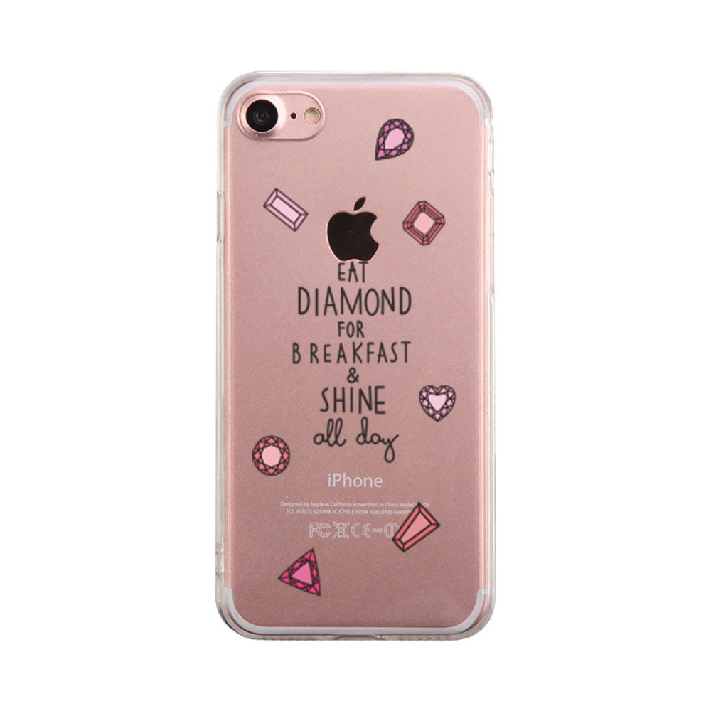 Diamond For Breakfast Phone Case Cute Clear Phonecase