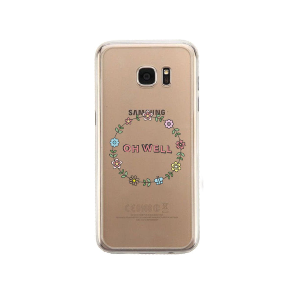 Oh Well Flower Wreath Phone Case Cute Clear Phonecase