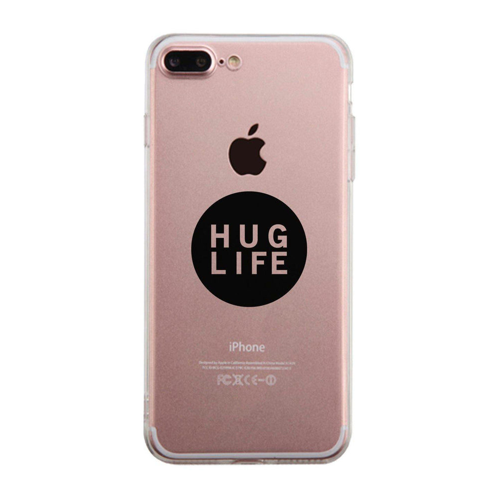 Hug Life Black Sleeveless Clear Phone Case