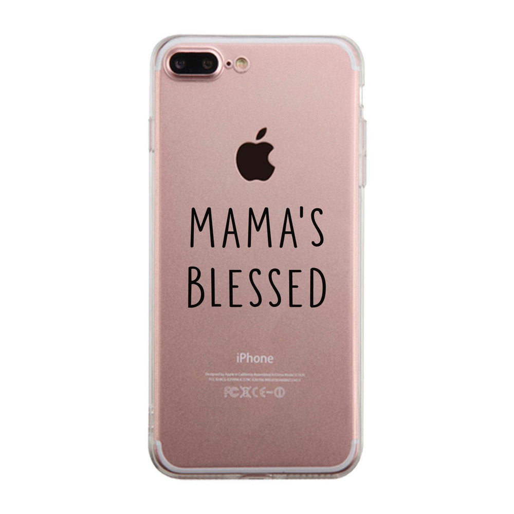 Mama's Blessed Clear Phone Case Unique Graphic Case For New Mom