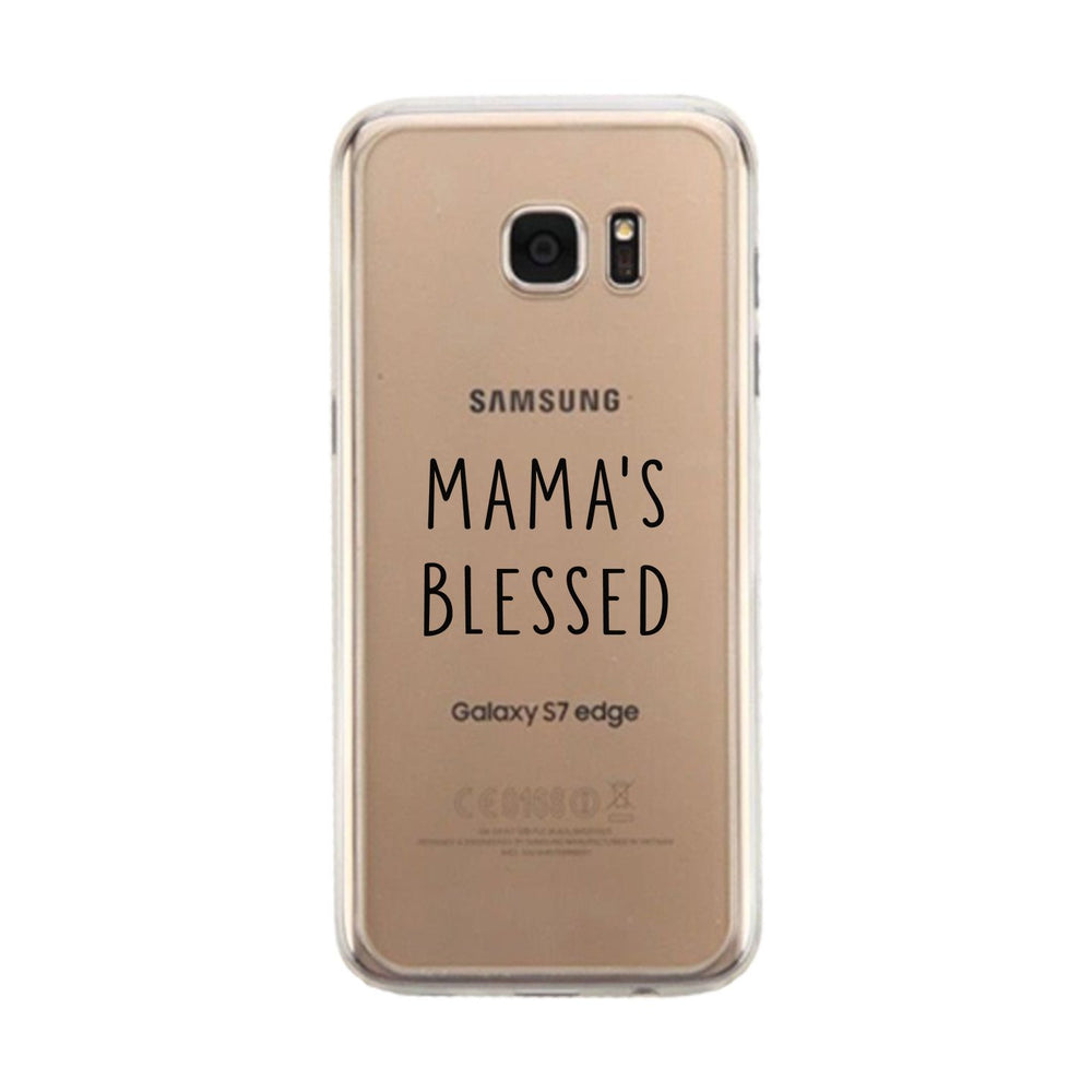 Mama's Blessed Clear Phone Case Unique Graphic Case For New Mom