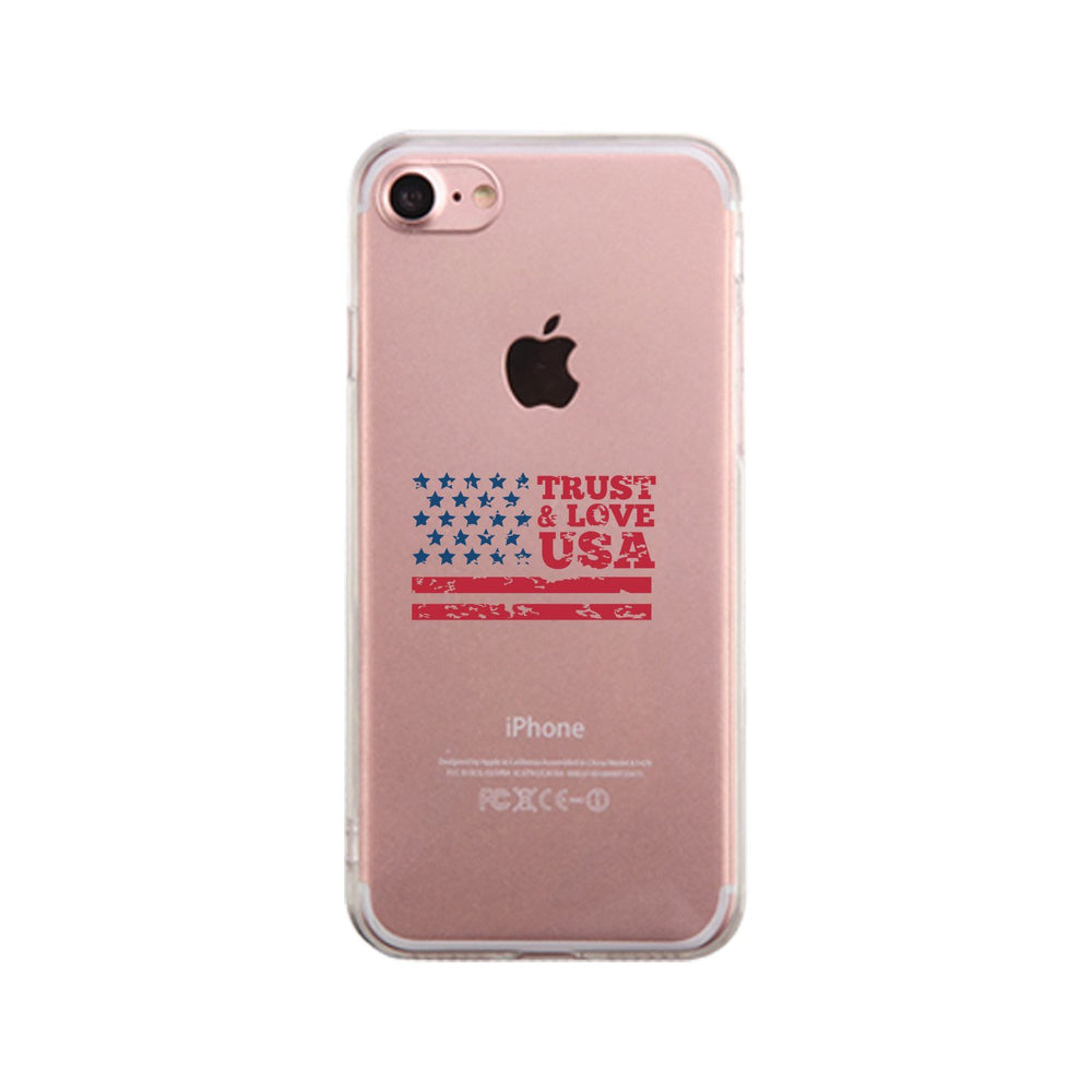 Trust & Love Usa Clear Phone Case