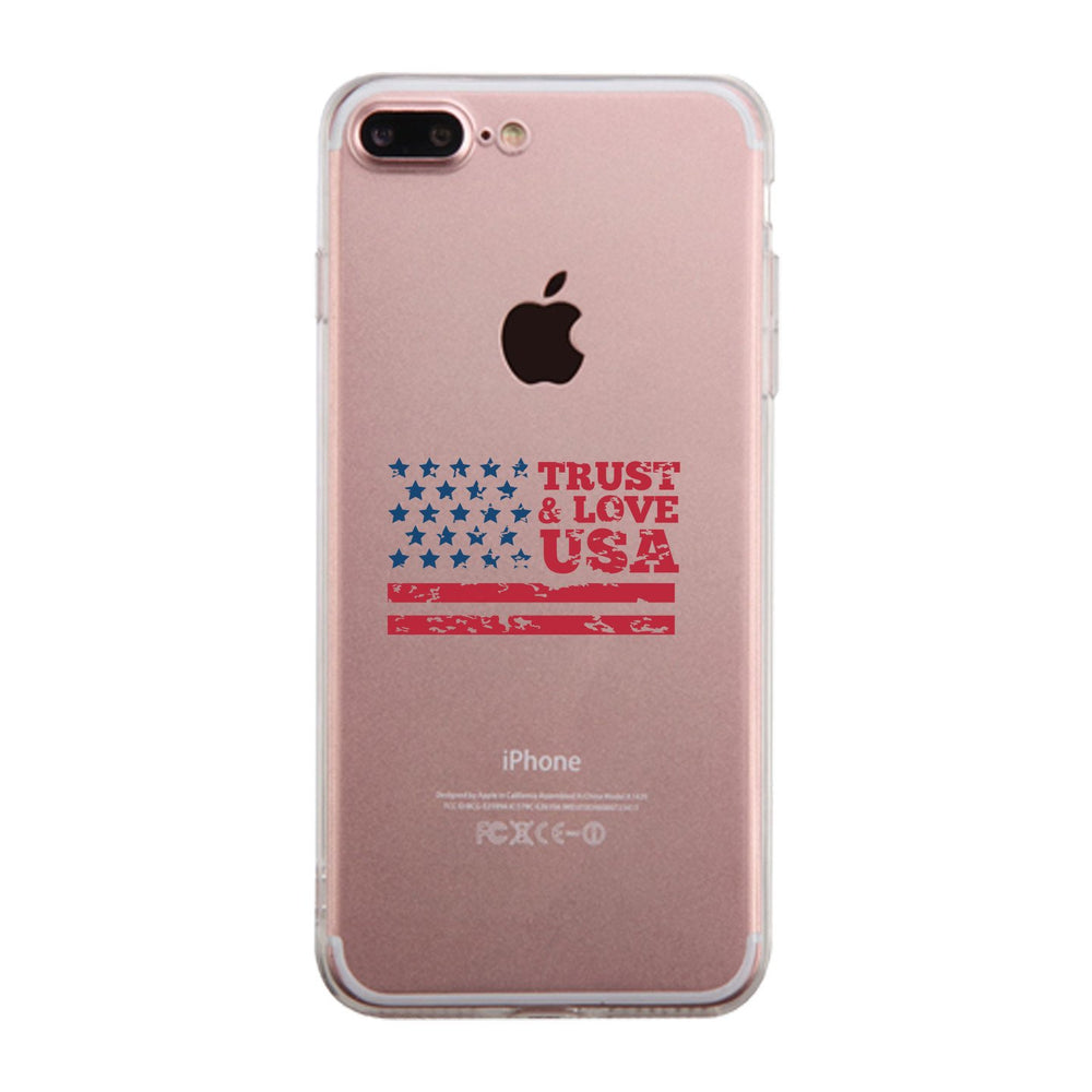 Trust & Love Usa Clear Phone Case