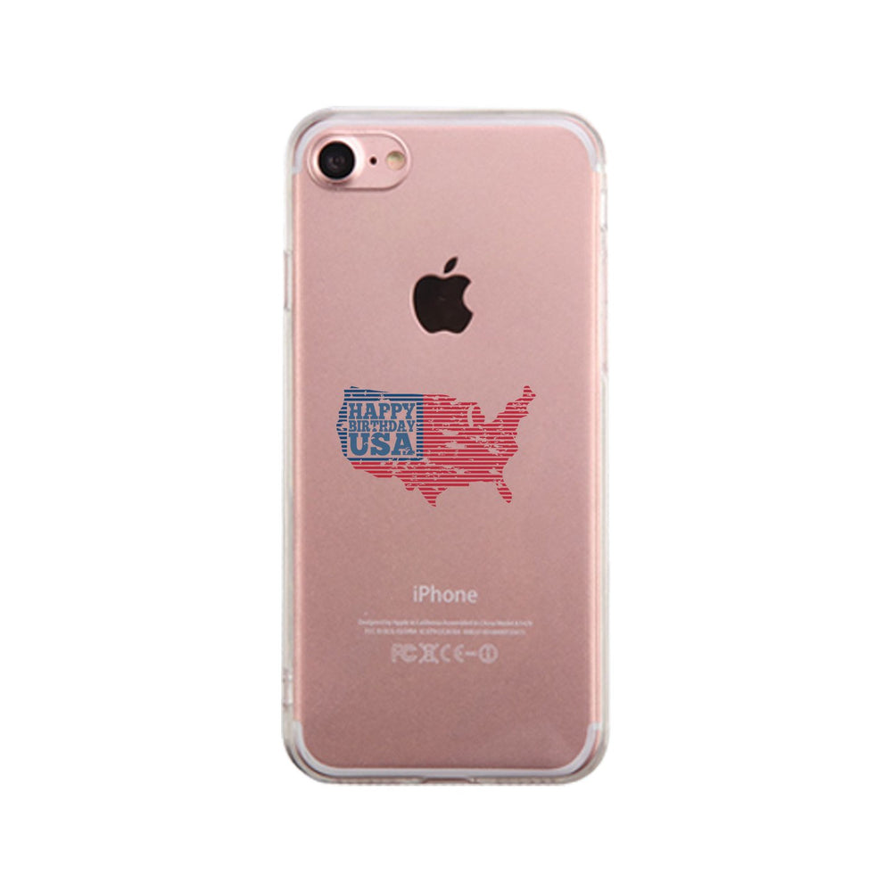 Happy Birthday Usa Clear Phone Case