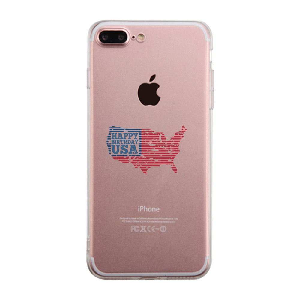 Happy Birthday Usa Clear Phone Case