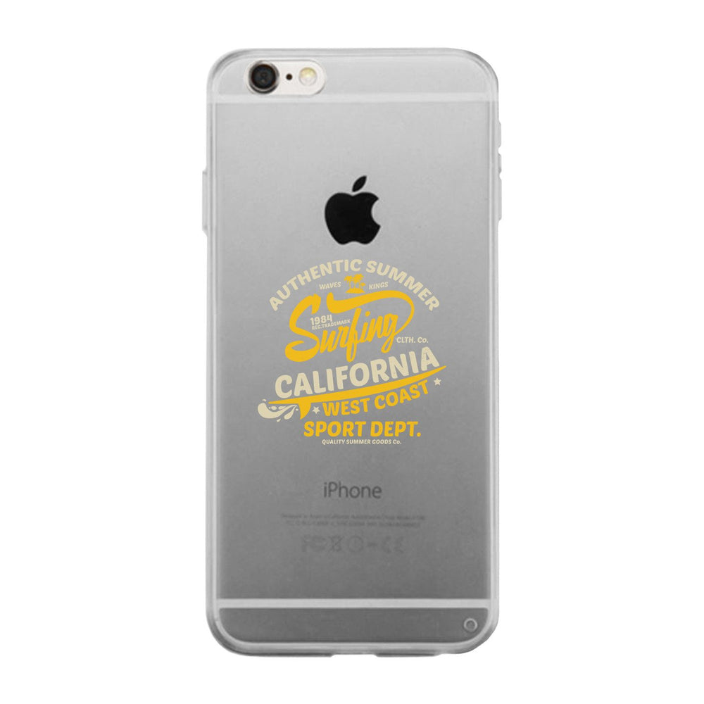 Authentic Summer Surfing California Clear Phone Case