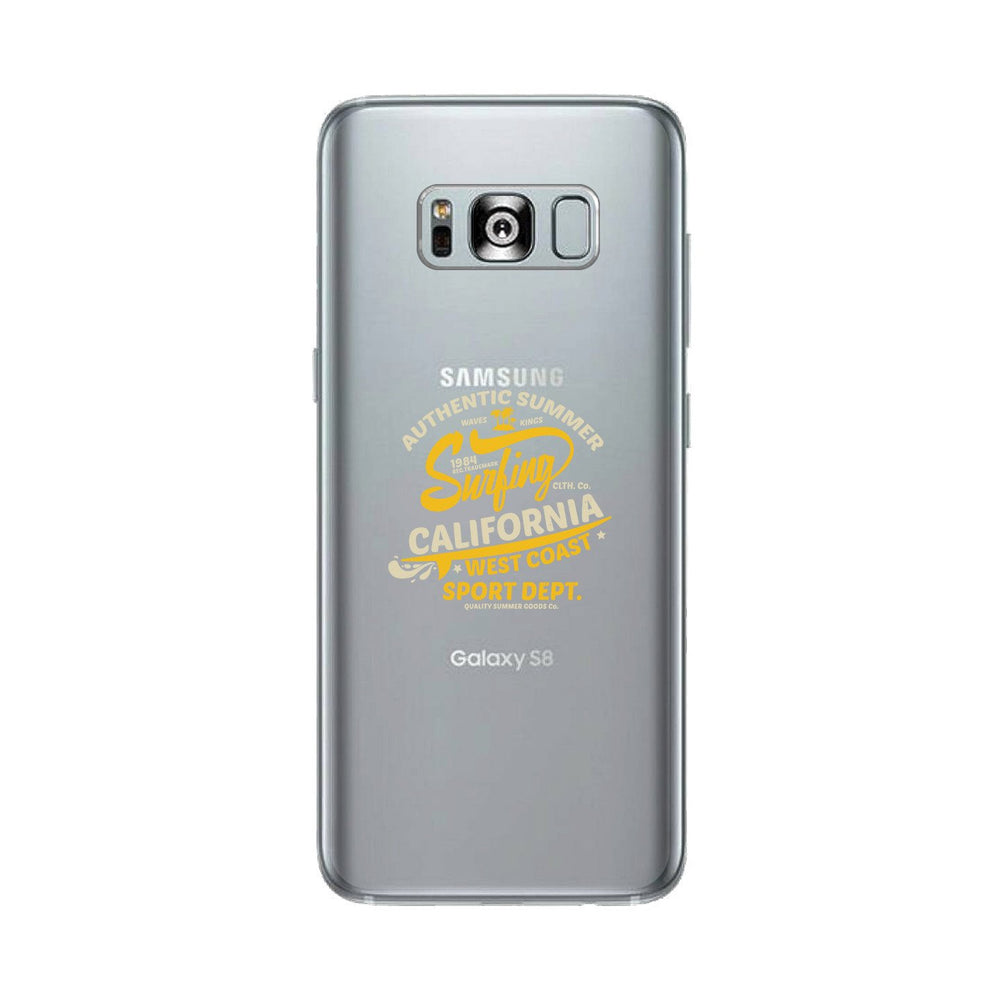 Authentic Summer Surfing California Clear Phone Case