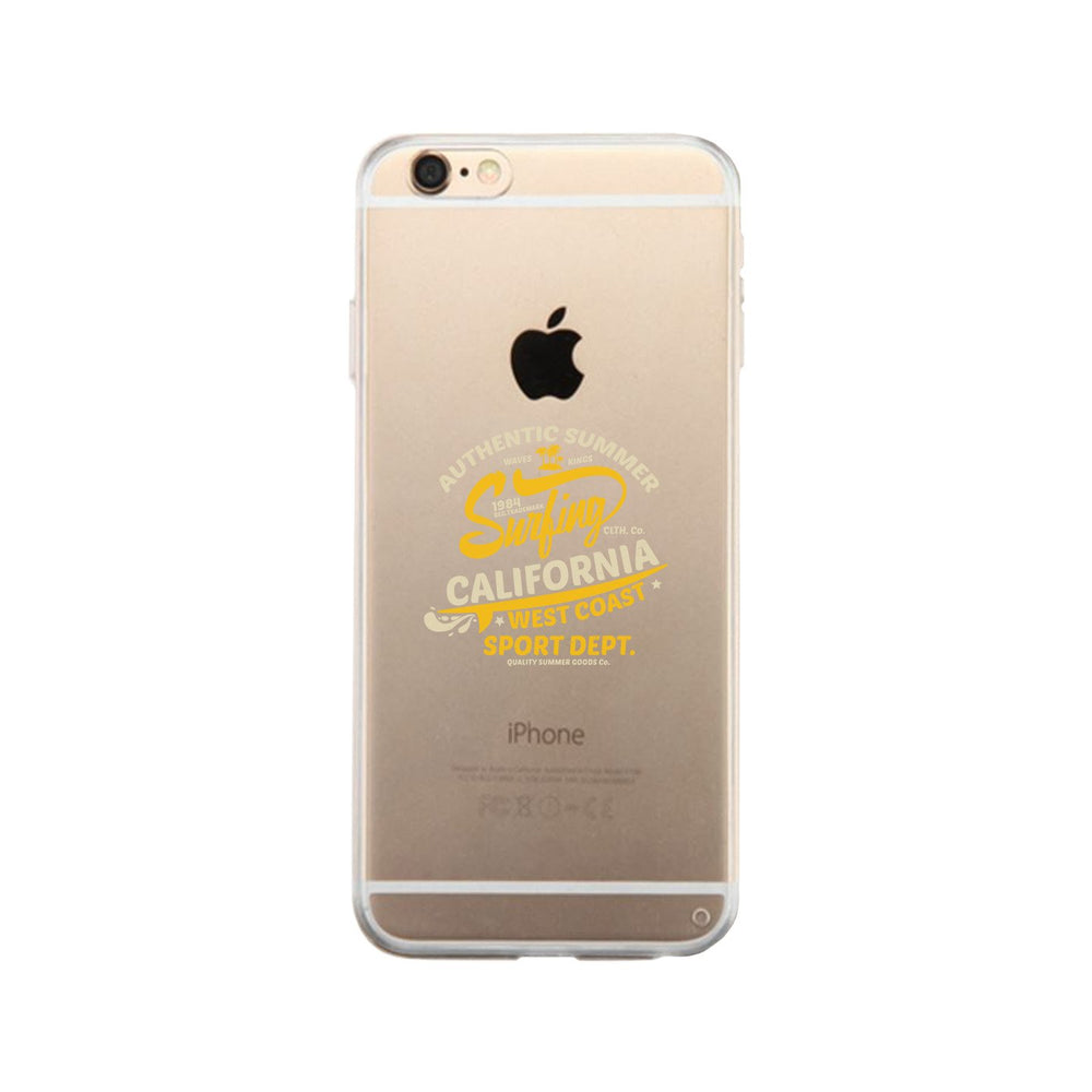 Authentic Summer Surfing California Clear Phone Case
