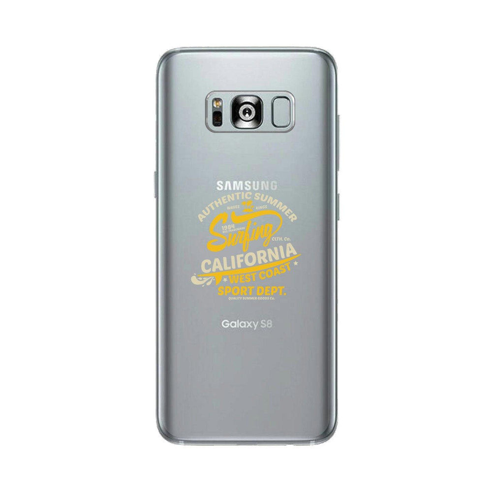 Authentic Summer Surfing California Clear Phone Case