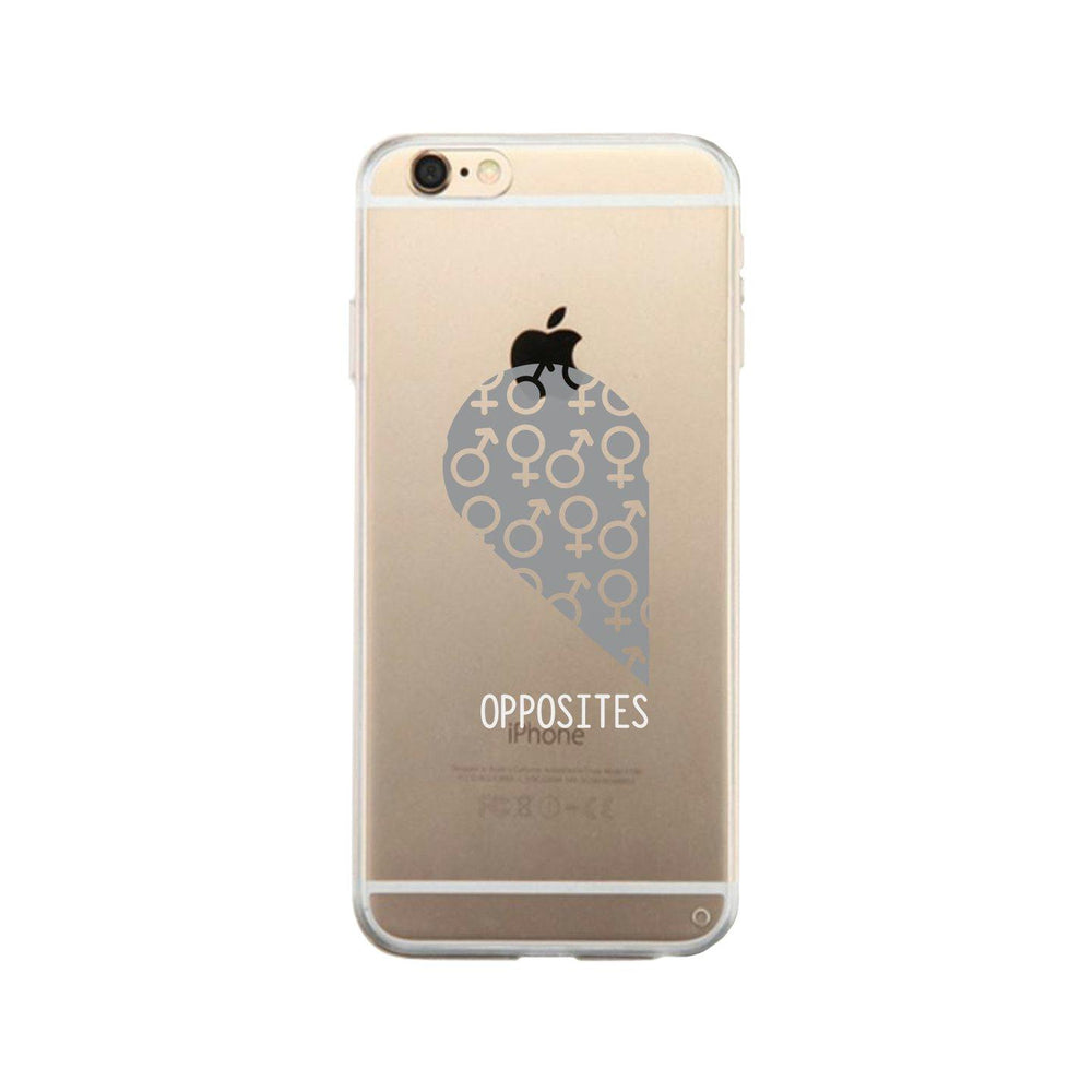 Opposites Male Symbols-Left Clear Phone Case