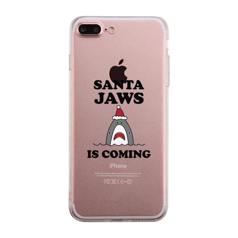 Santa Jaws Is Coming Clear Phone Case