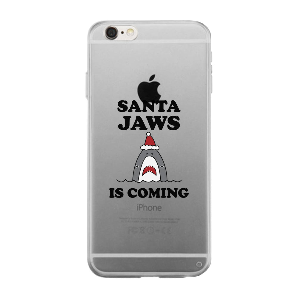 Santa Jaws Is Coming Clear Phone Case