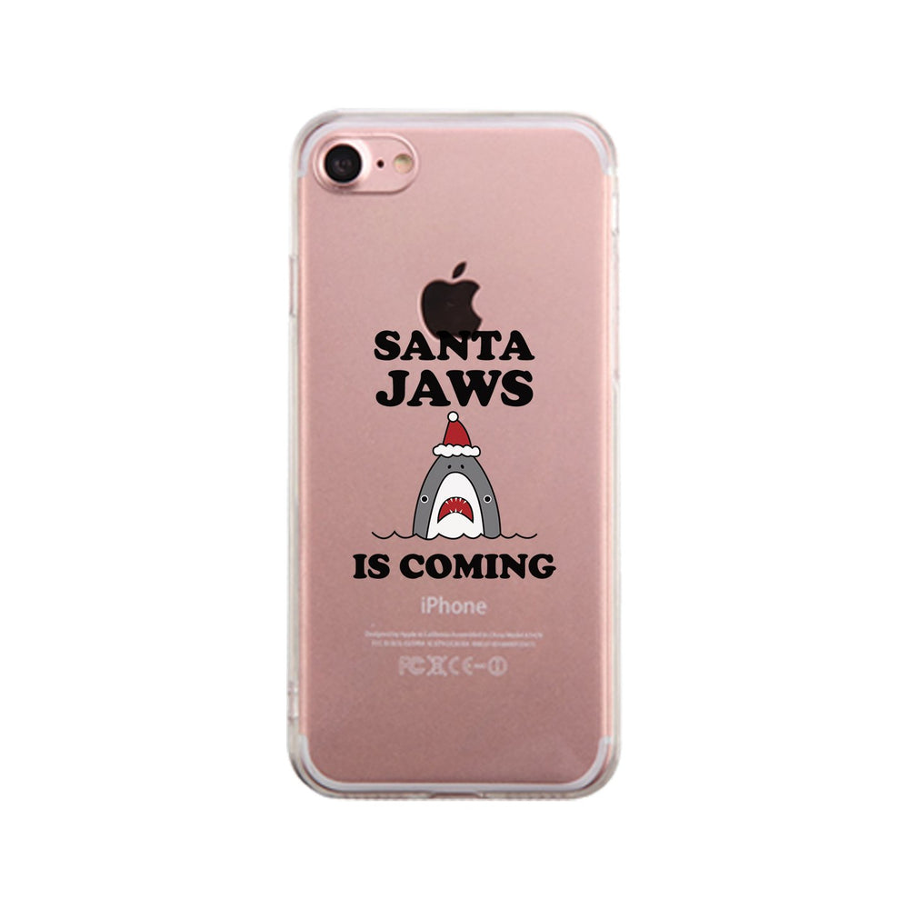 Santa Jaws Is Coming Clear Phone Case