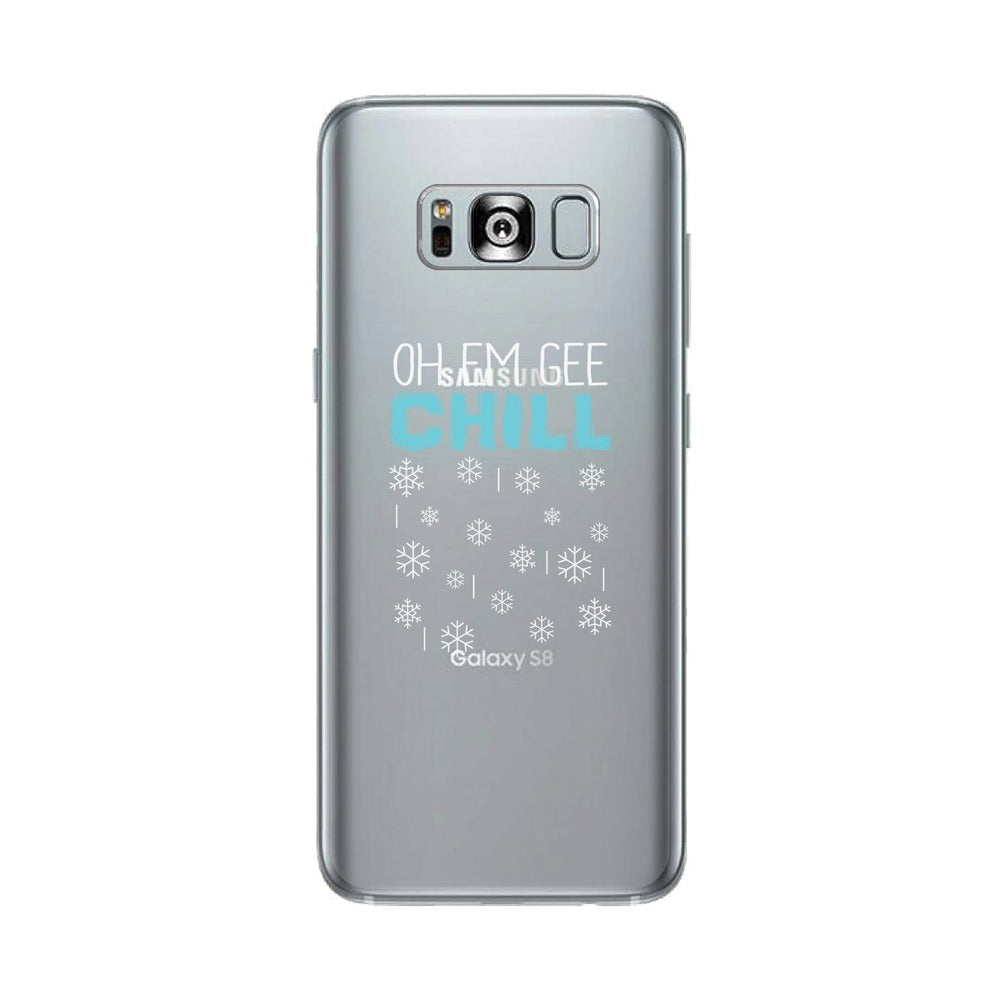 Oh Em Gee Chill Snowflakes Clear Phone Case