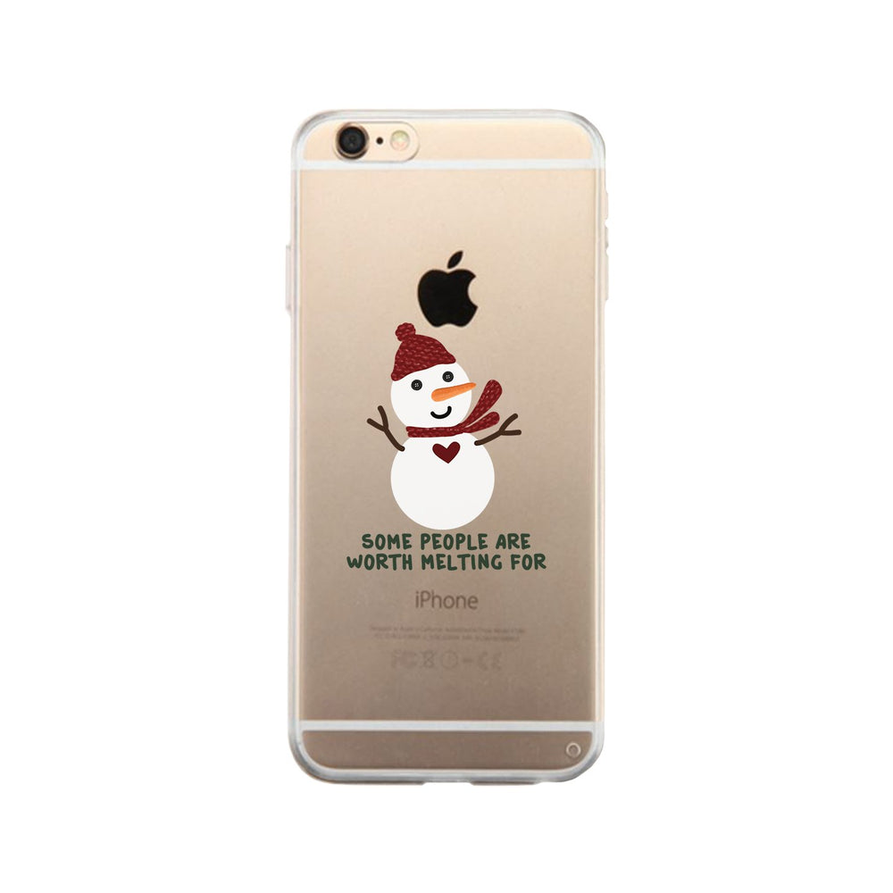 Some People Are Worth Melting For Snowman Clear Phone Case