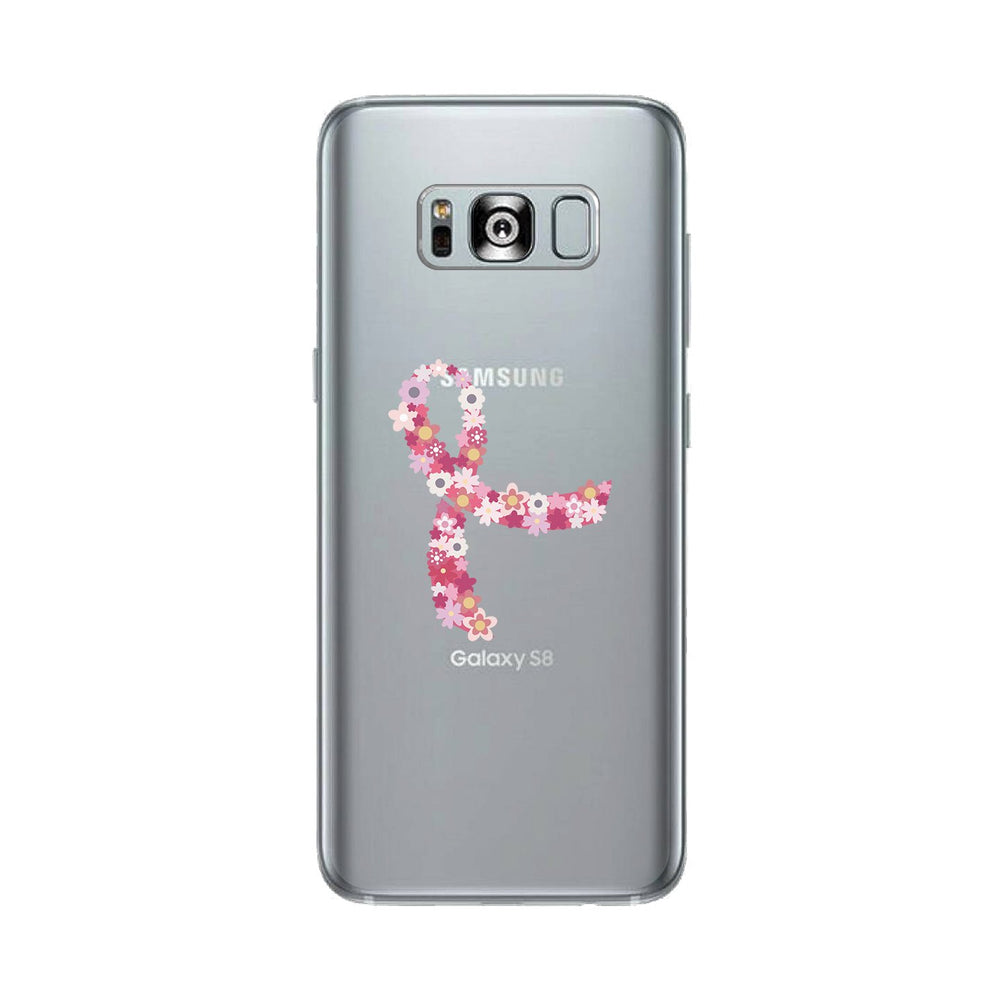 Pink Floral Ribbon Clear Phone Case