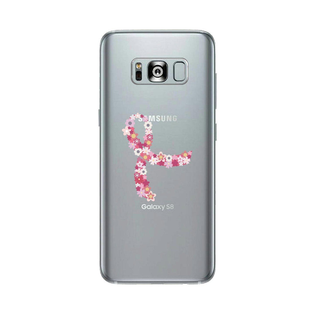 Pink Floral Ribbon Clear Phone Case