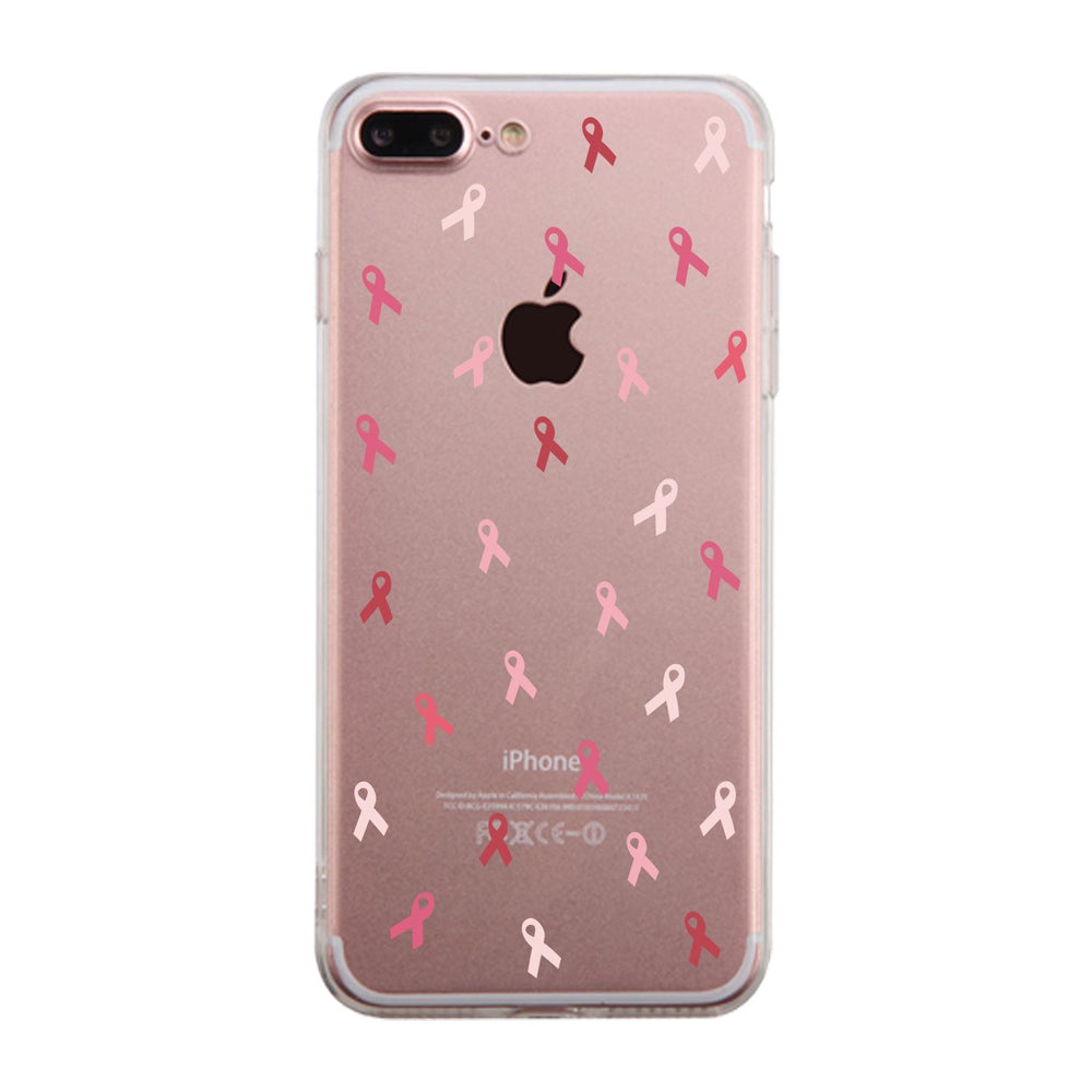 Breast Cancer Ribbon Pattern Clear Phone Case