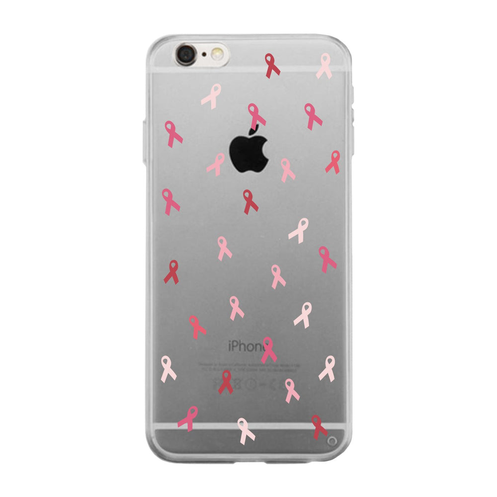 Breast Cancer Ribbon Pattern Clear Phone Case