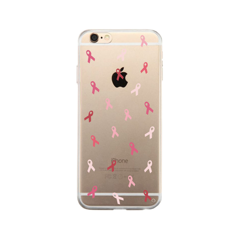 Breast Cancer Ribbon Pattern Clear Phone Case