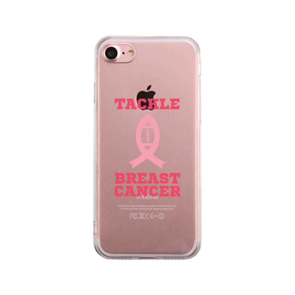 Tackle Breast Cancer Football Clear Phone Case
