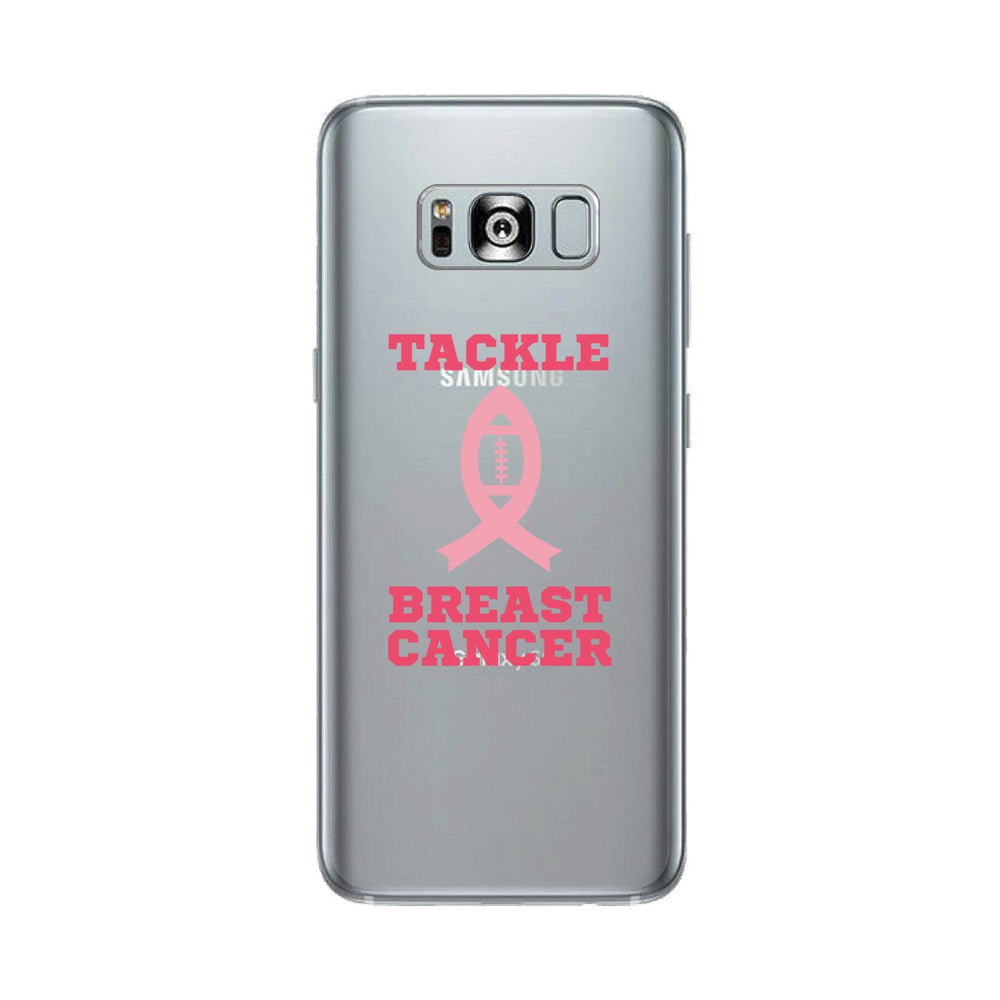 Tackle Breast Cancer Football Clear Phone Case