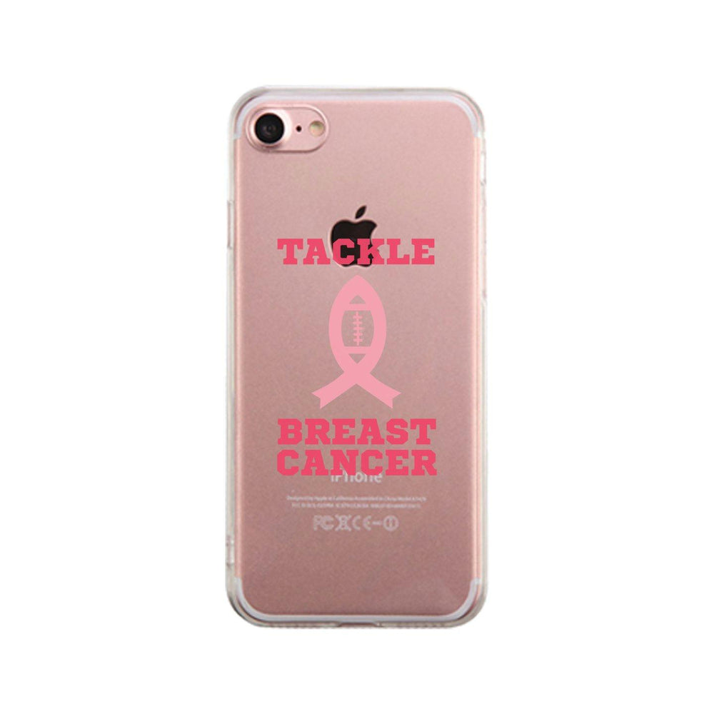 Tackle Breast Cancer Football Clear Phone Case