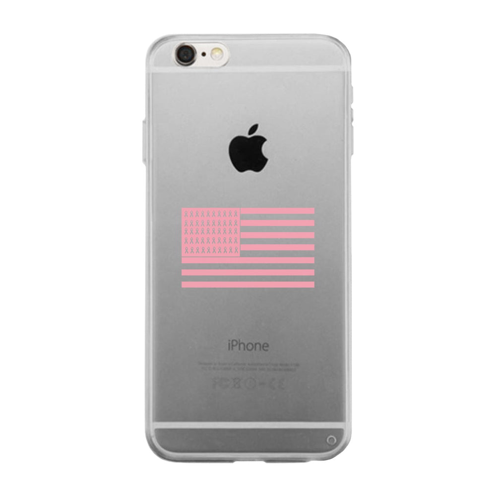 Breast Cancer Awareness Pink Flag Clear Phone Case
