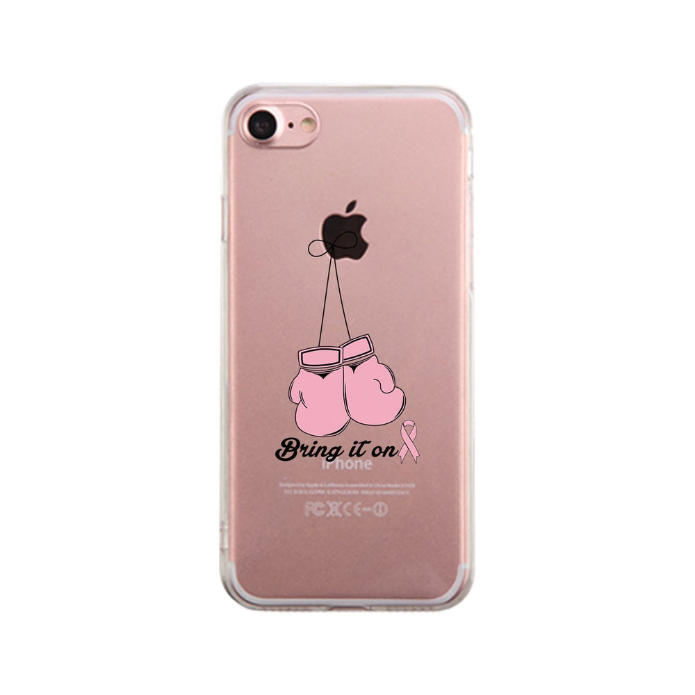 Bring It On Breast Cancer Awareness Boxing Clear Phone Case