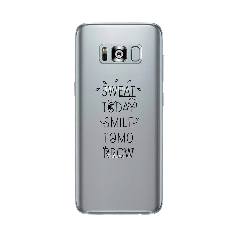 Sweat Smile Clear Case Funny Workout Gift Phone Cover Cute Gym Gif