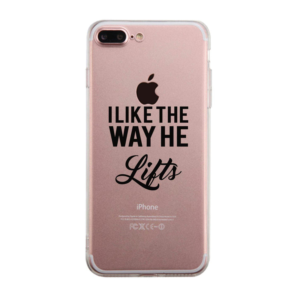 He Lifts-RIGHT Clear Case Cute Workout Gift Phone Cover Gym Gifts