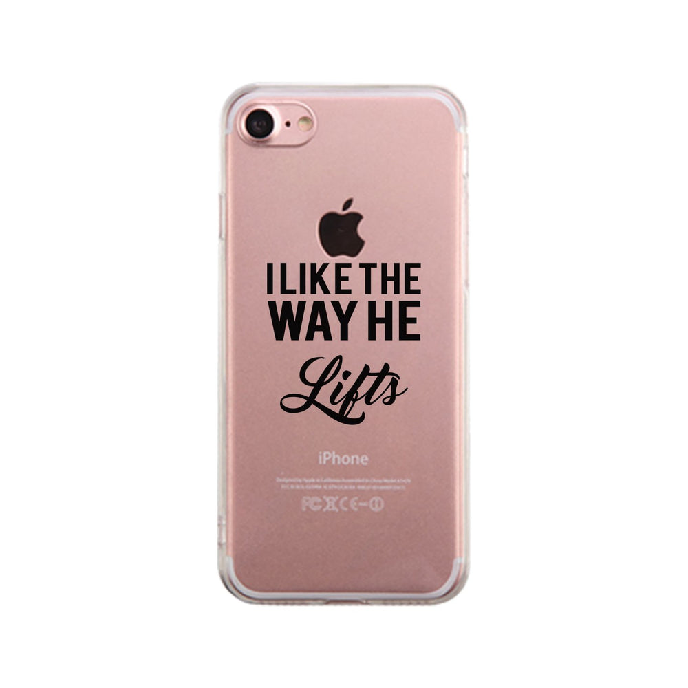 He Lifts-RIGHT Clear Case Cute Workout Gift Phone Cover Gym Gifts