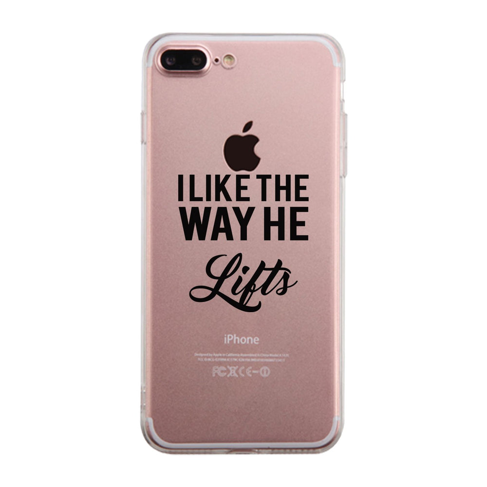 He Lifts-RIGHT Clear Case Cute Workout Gift Phone Cover Gym Gifts