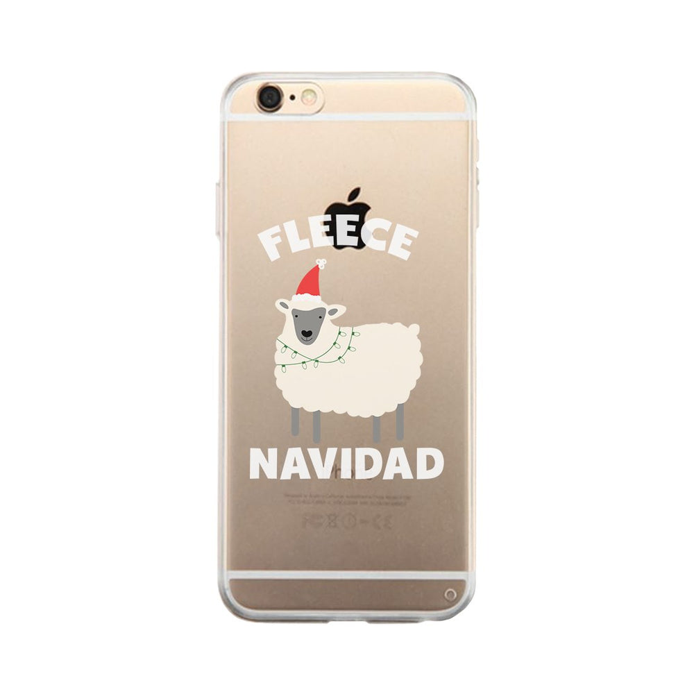 Fleece Navidad Clear Case Cute Christmas Phone Cover Gift For Teens