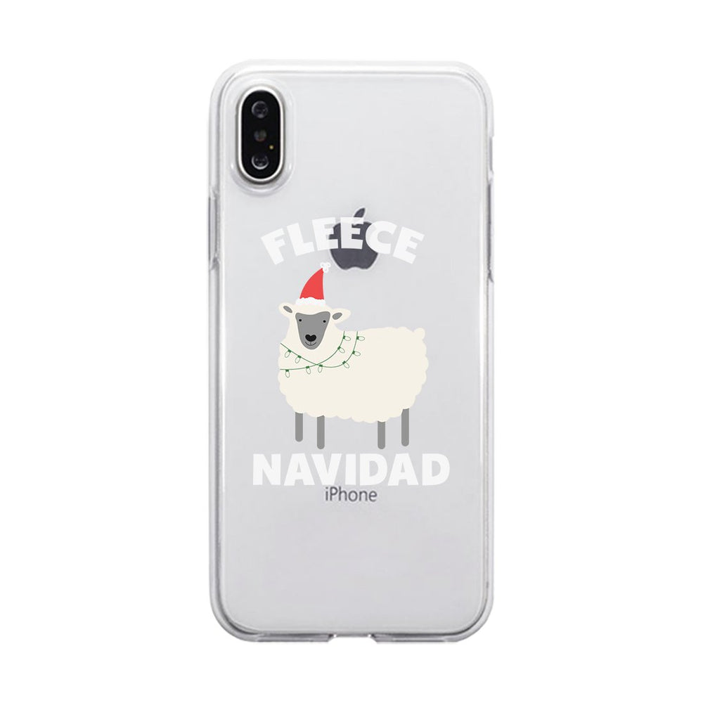 Fleece Navidad Clear Case Cute Christmas Phone Cover Gift For Teens