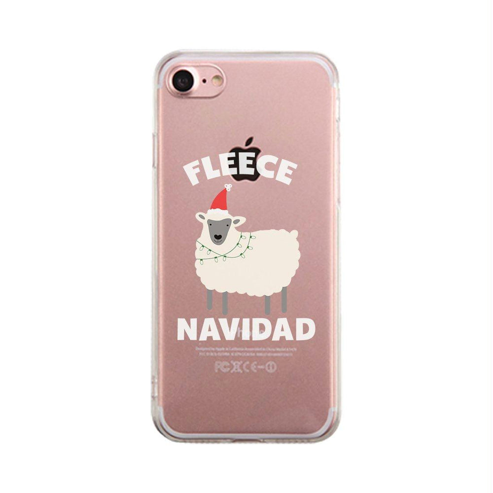 Fleece Navidad Clear Case Cute Christmas Phone Cover Gift For Teens