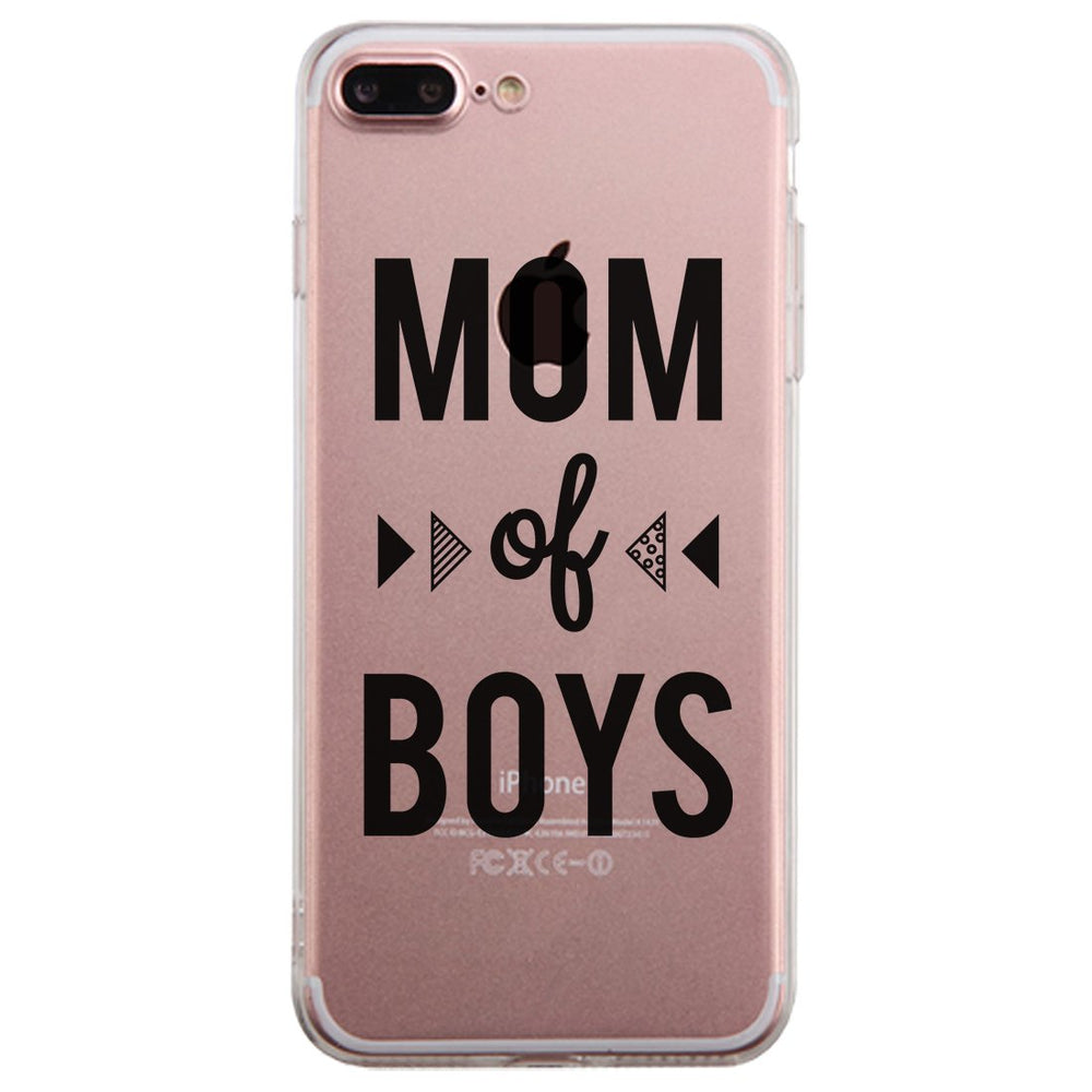 Mom Of Boys Clear Case Unique Mothers Day Gift Transparent Cover