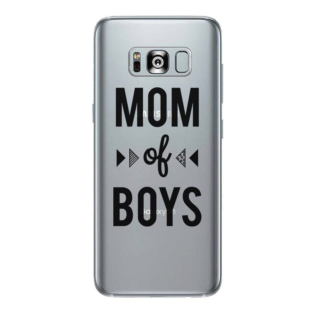 Mom Of Boys Clear Case Unique Mothers Day Gift Transparent Cover