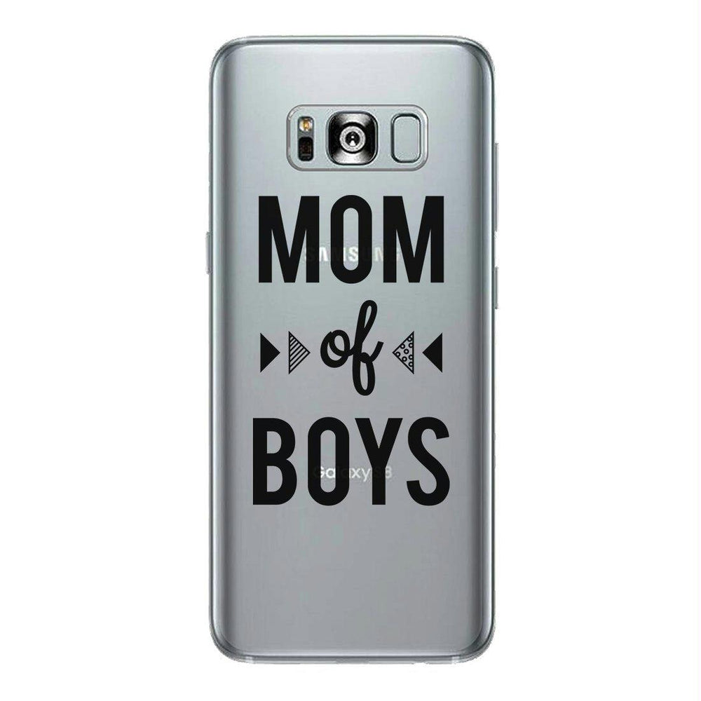 Mom Of Boys Clear Case Unique Mothers Day Gift Transparent Cover