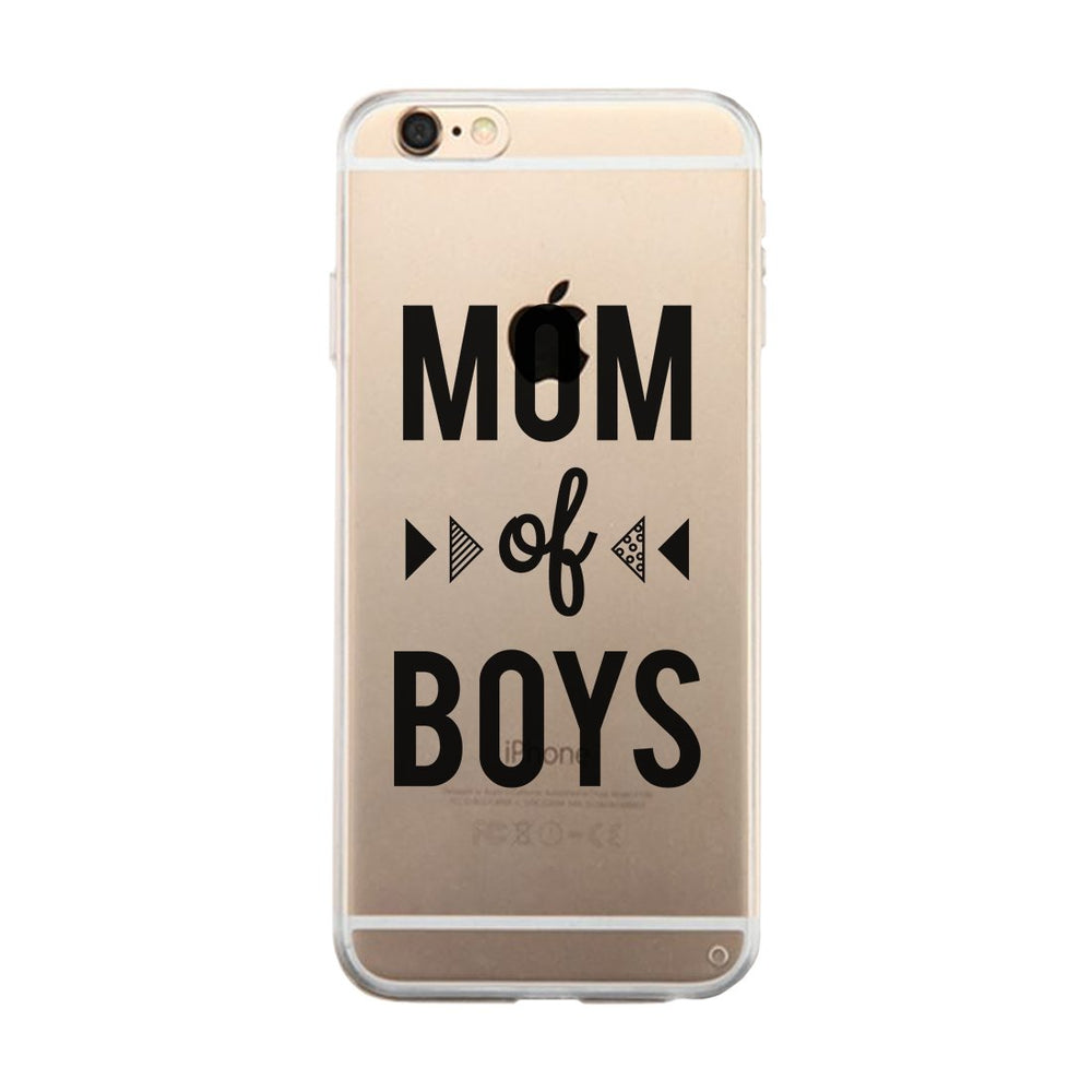Mom Of Boys Clear Case Unique Mothers Day Gift Transparent Cover