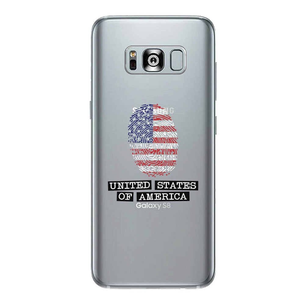 Fingerprint USA Flag Clear Phone Case Independence Day Phone Cover