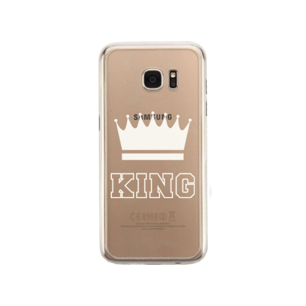 King Couple Matching Phone Case Cute Clear Phonecase