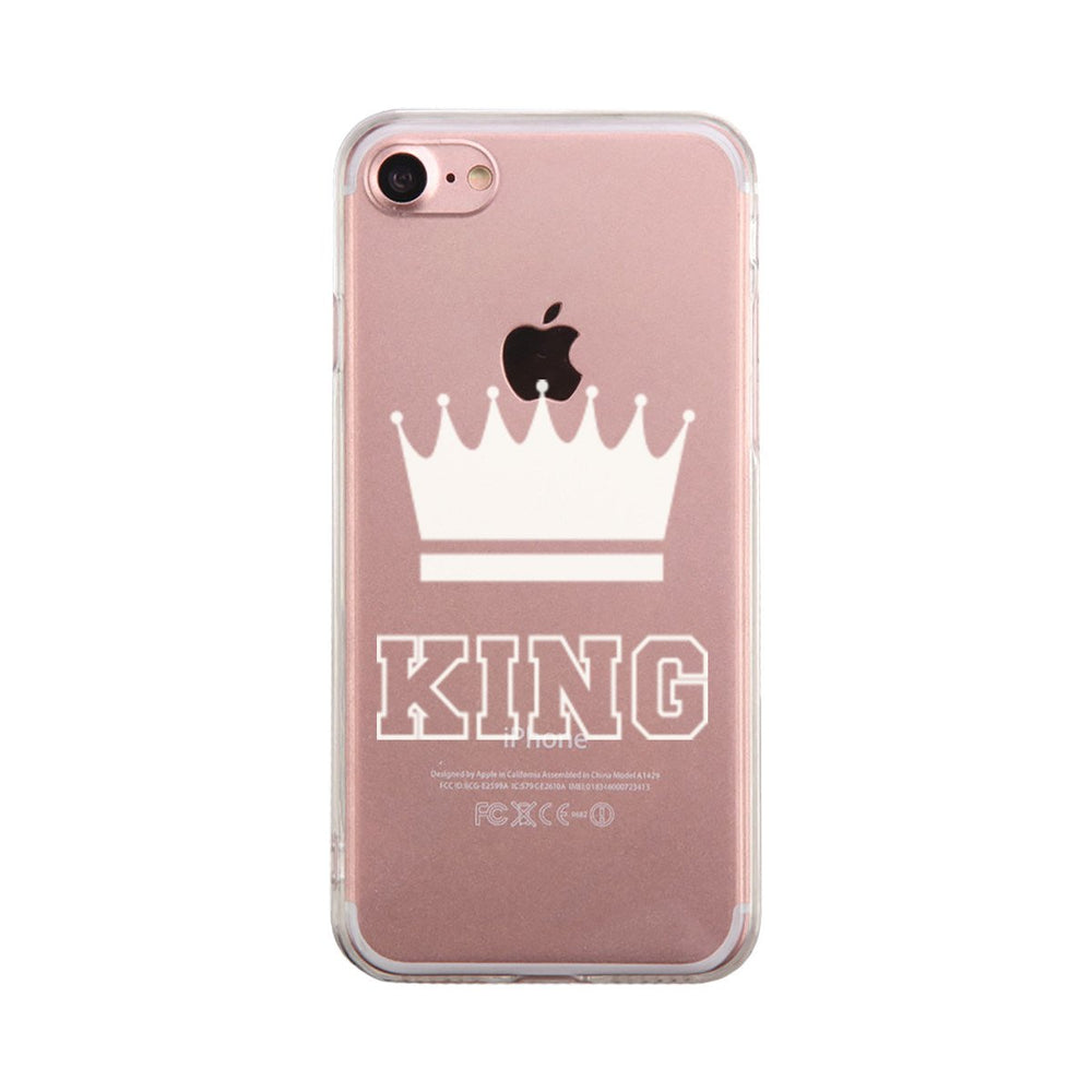 King Couple Matching Phone Case Cute Clear Phonecase